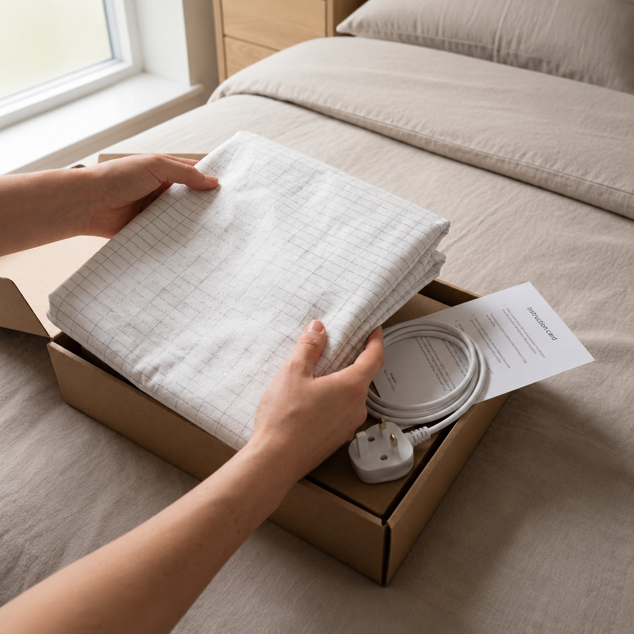 Juujo Grounding Flat Sheet Lifestyle On Bed